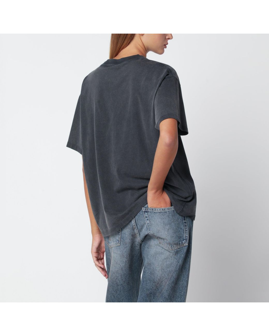 Anine Bing Black Washed Cade Cotton Tshirt