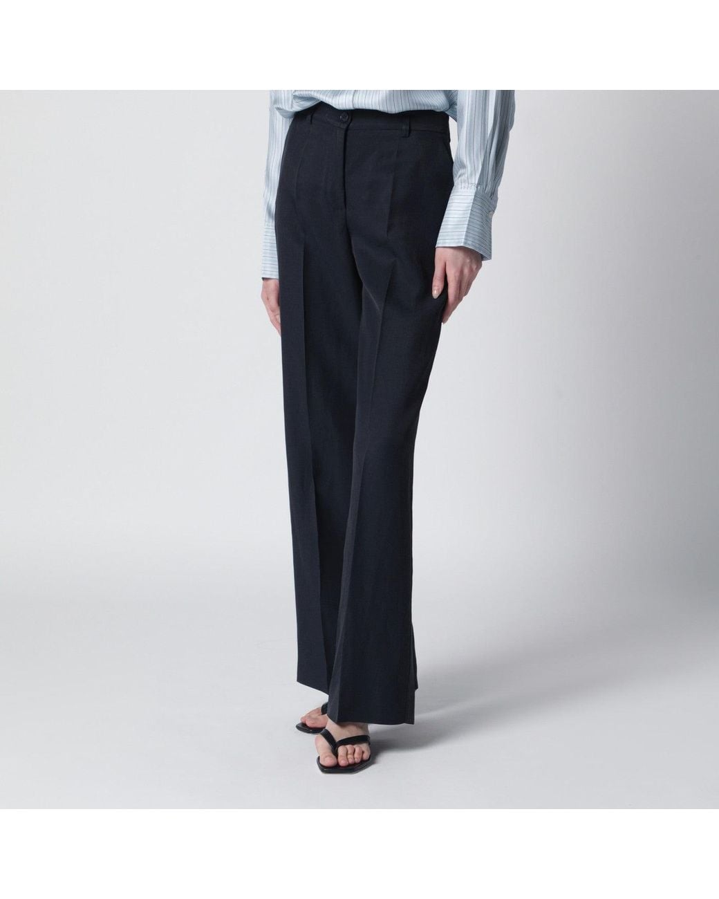 P.A.R.O.S.H. Blue Viscose Trousers