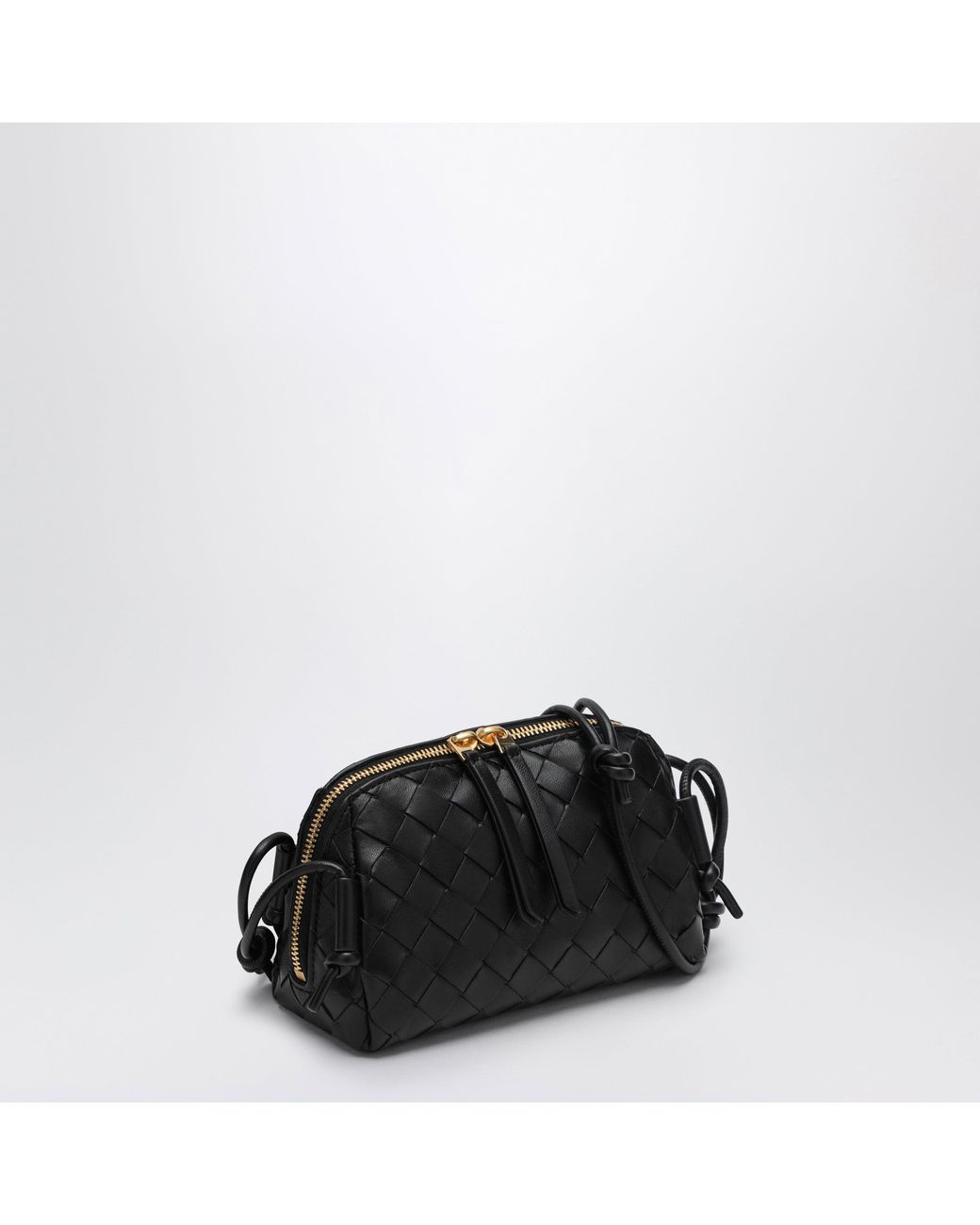 Bottega Veneta Black Plaited Concert Clutch Bag
