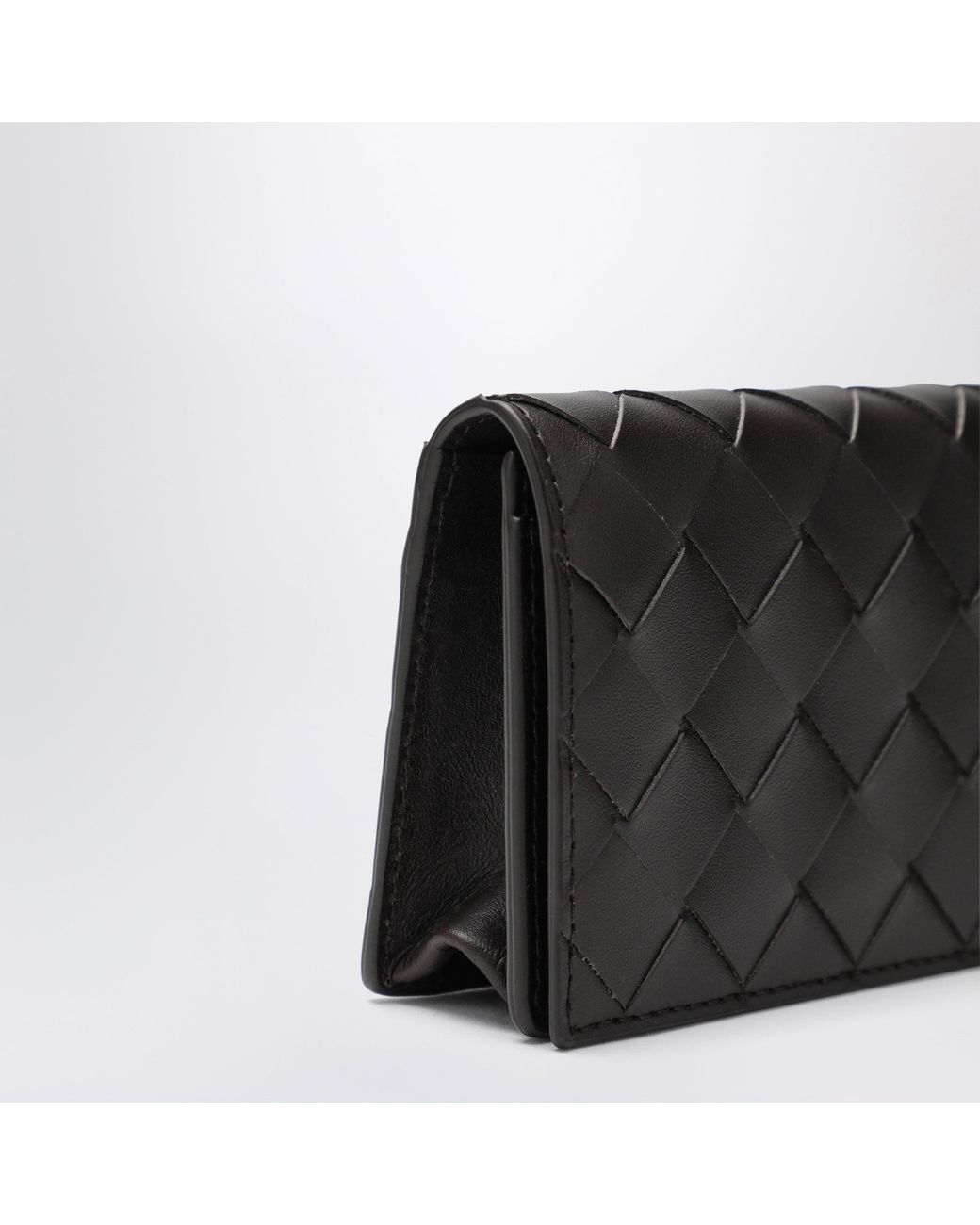 Bottega Veneta Black Intrecciato Business Card Holder for men