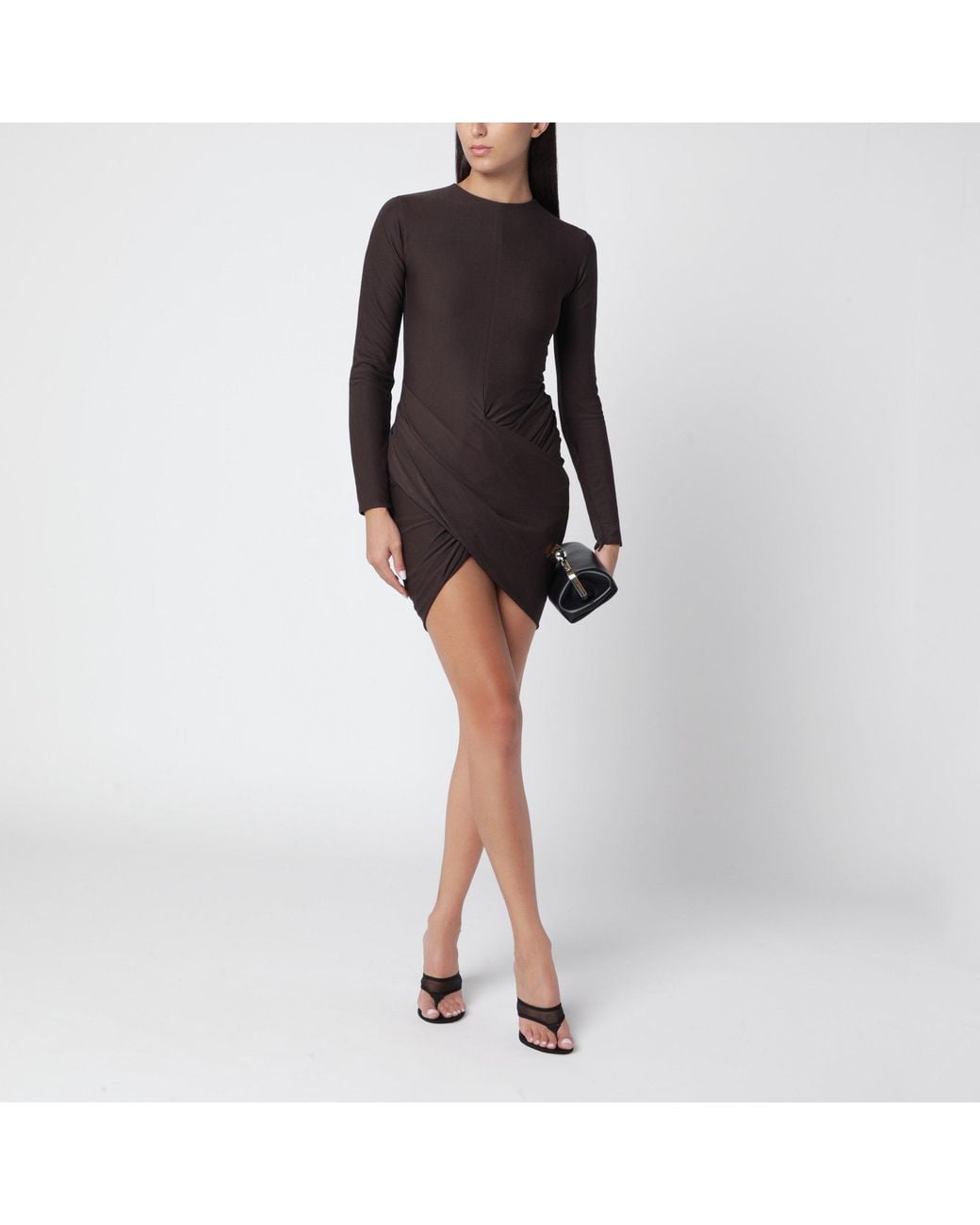 Jacquemus Black Draped Mini Dress