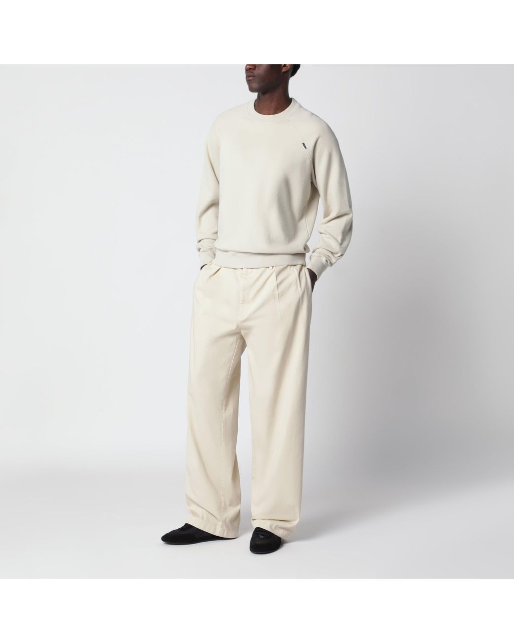 Prada Natural Sand-Colored Cotton Trousers for men