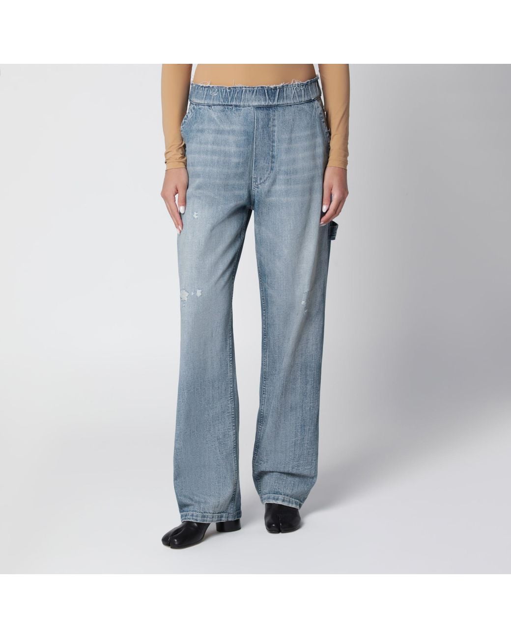 MM6 by Maison Margiela Blue Wide-Leg Jeans