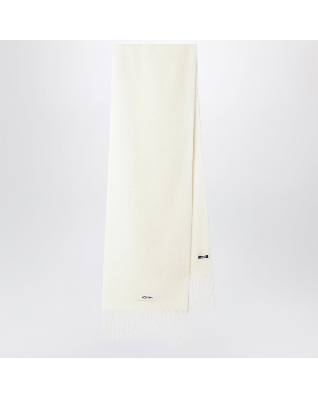 Jacquemus White Ivory Mohair And Alpaca Carro Scarf