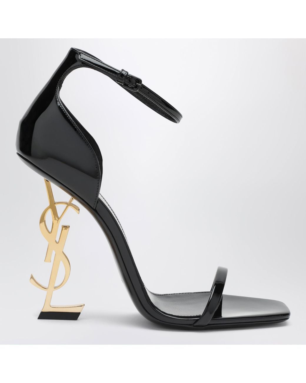 Saint Laurent Black Opyum Patent Leather Sandals