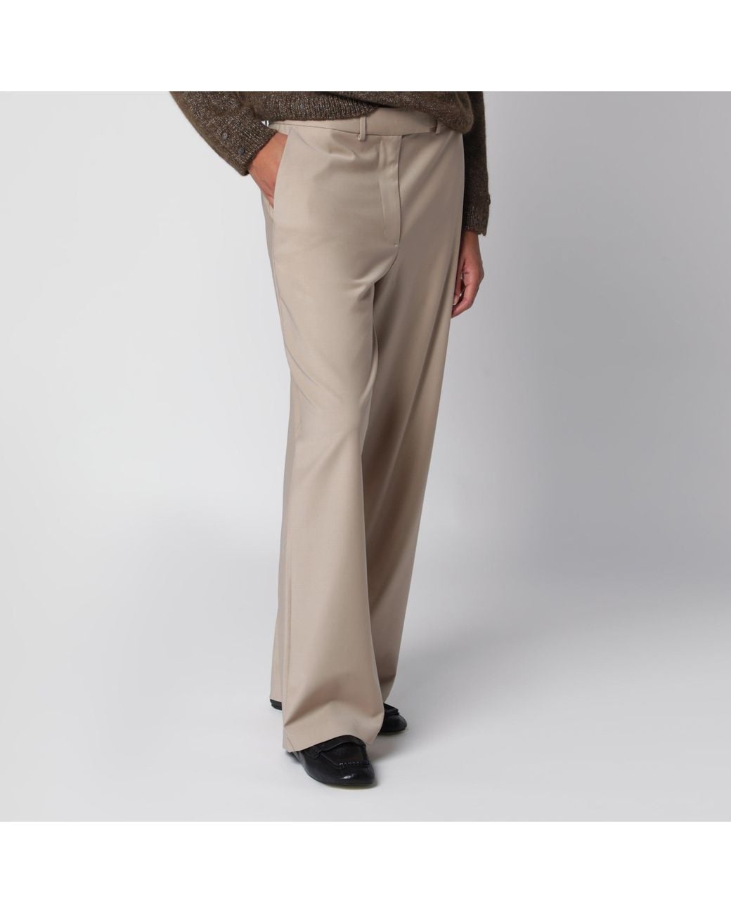 Cordera Natural Tailored Straight-Leg Virgin Wool Trousers