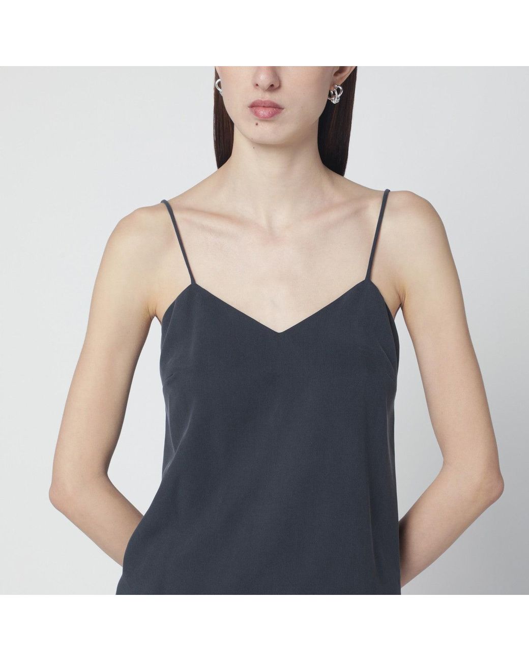 Max Mara Blue Silk Tank Top