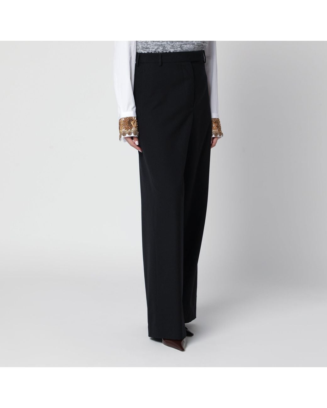 Dries Van Noten Black Penn Wool Trousers