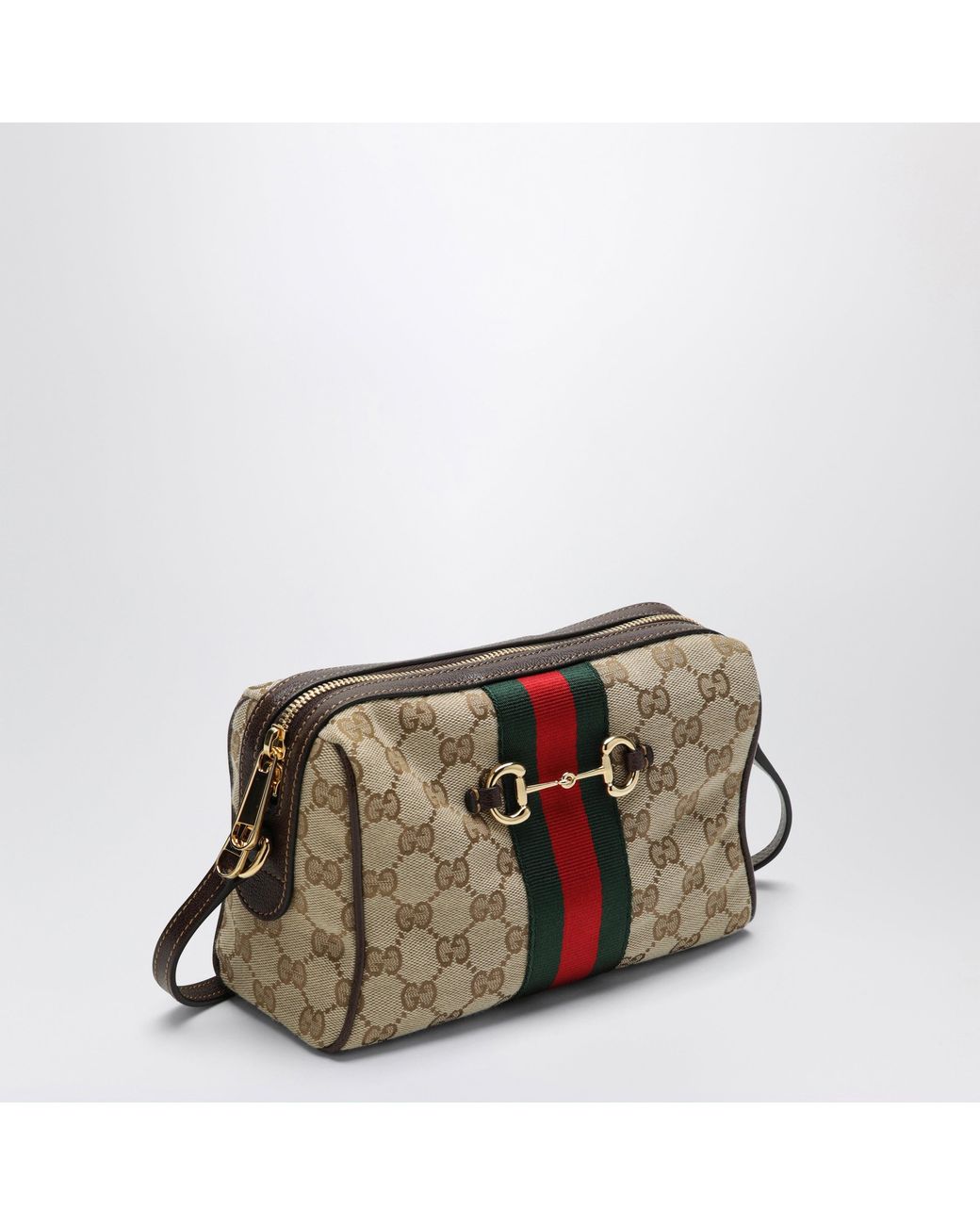 Gucci Natural Small Horsebit Web Camera Bag