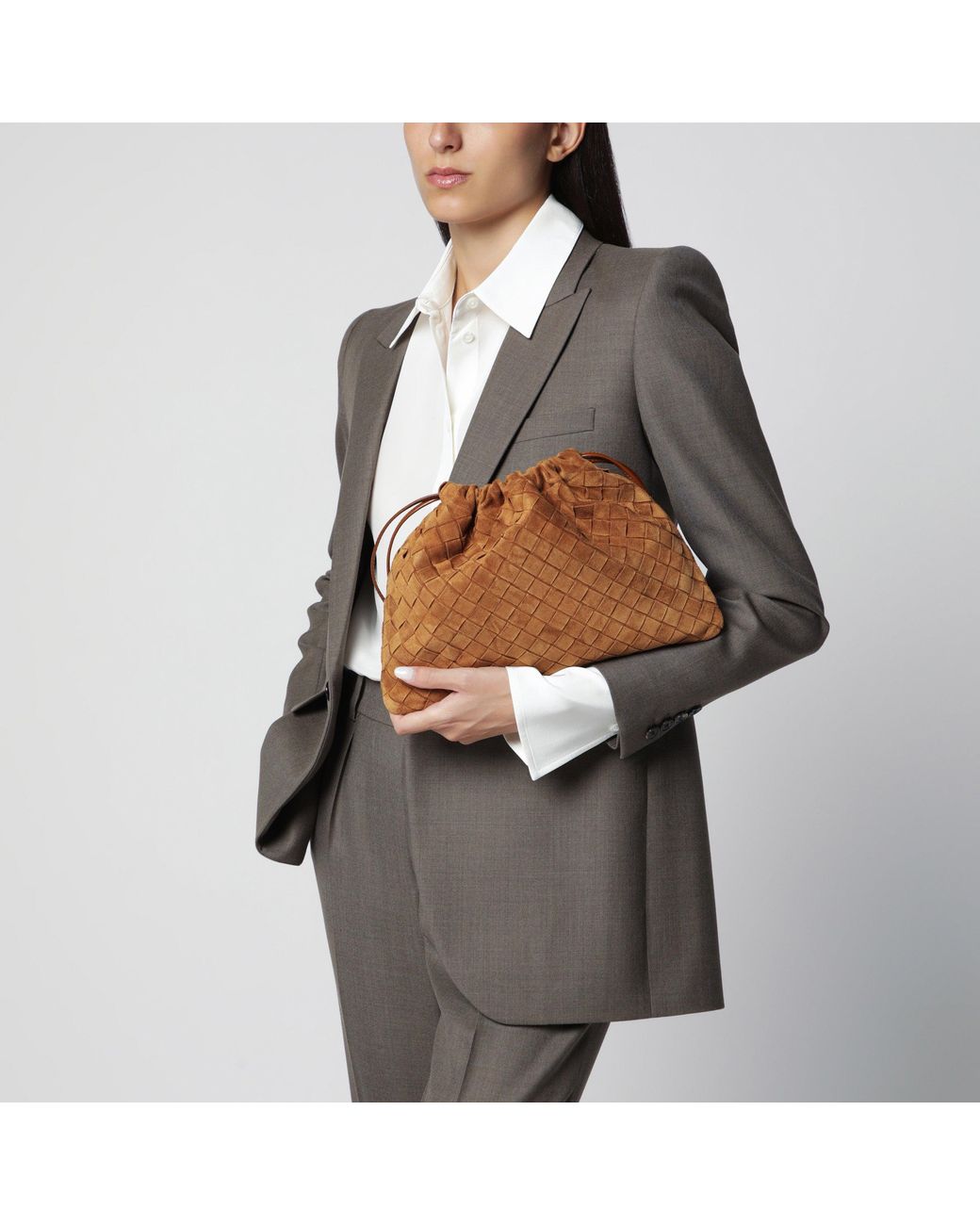 Bottega Veneta Brown Amber Suede Intrecciato Dust Bag