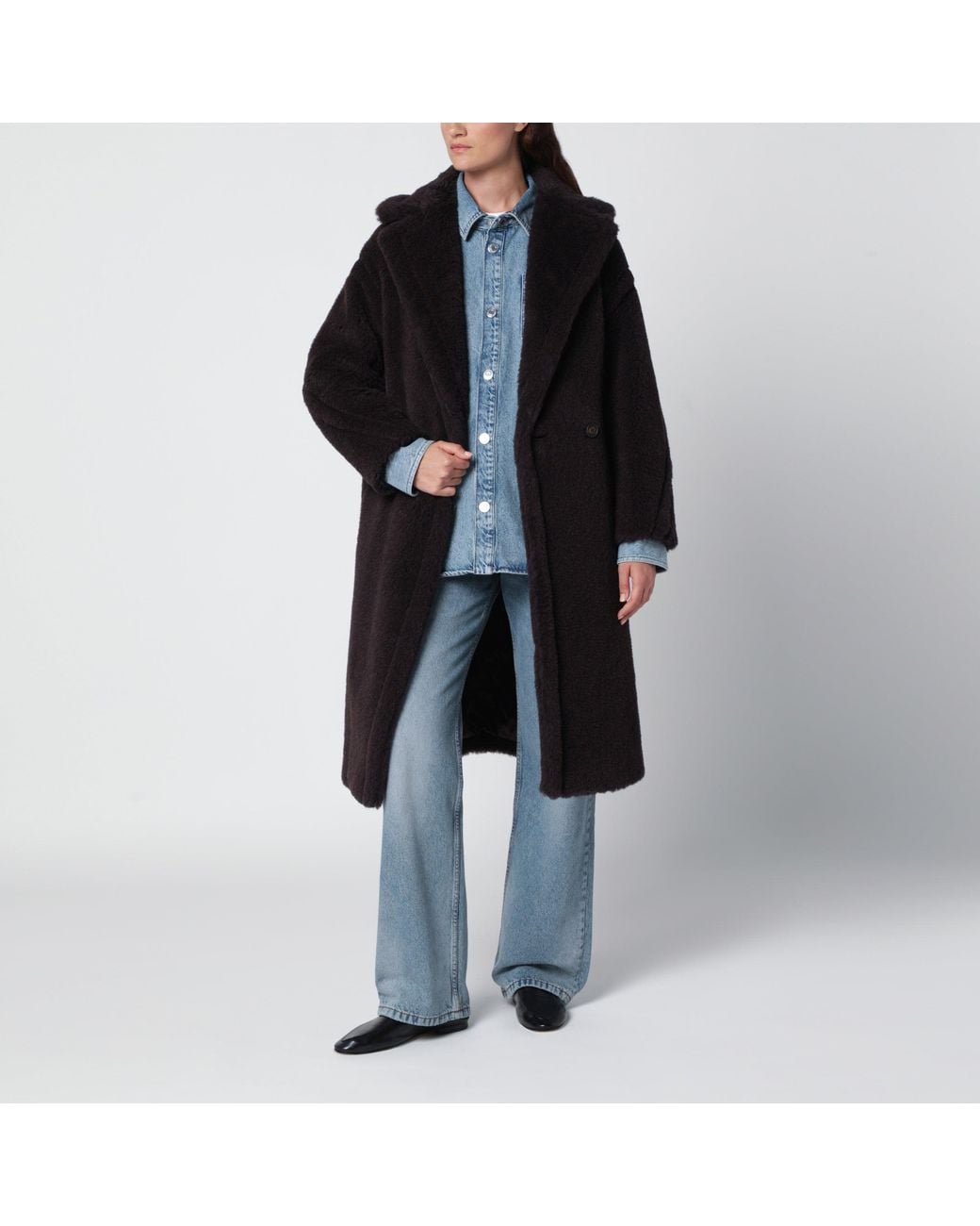 Max Mara Black Teddy Bear Icon Coat