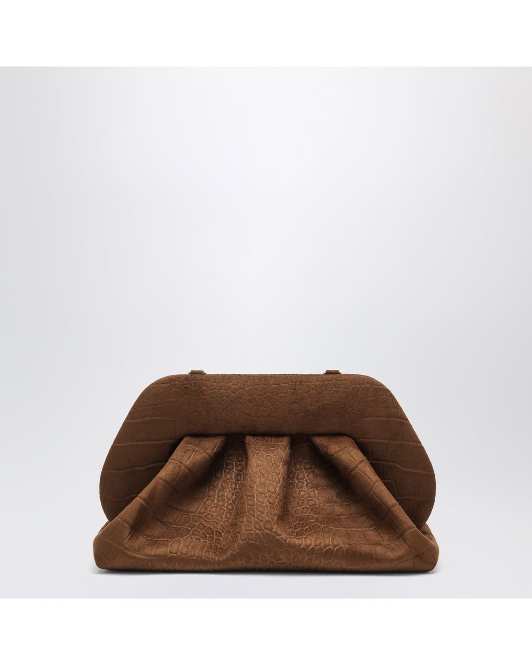 THEMOIRÈ Brown Bios Pouch With Crocodile Effect
