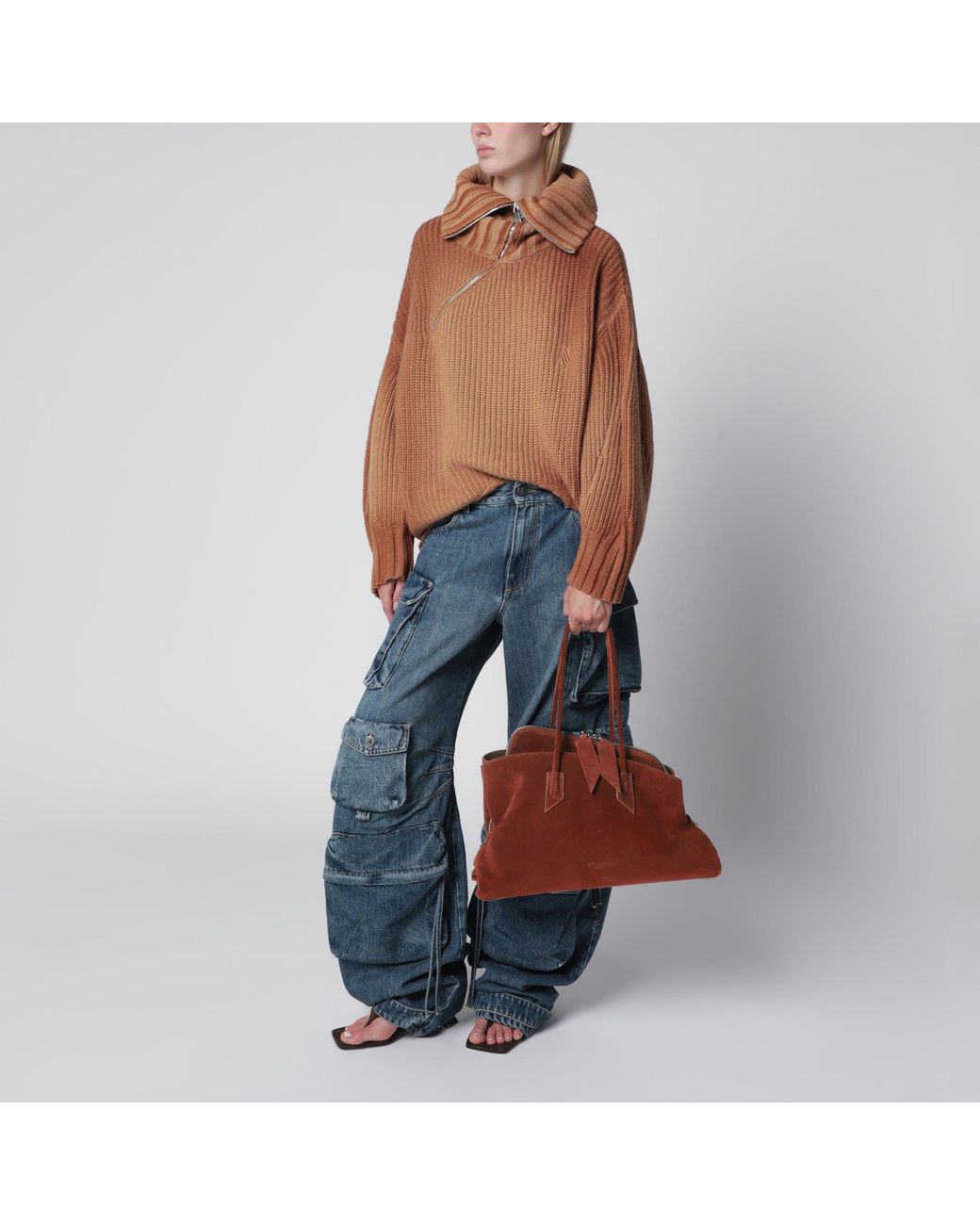 The Attico Brown La Passeggiata Medium Bag Light Chocolate