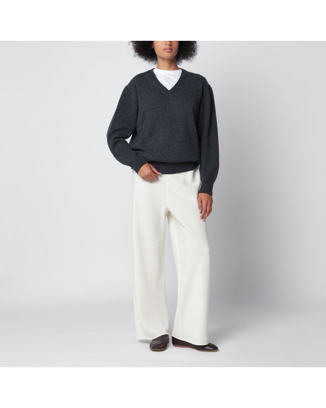 DUNST Blue Melange Wool Blend Crewneck Cardigan