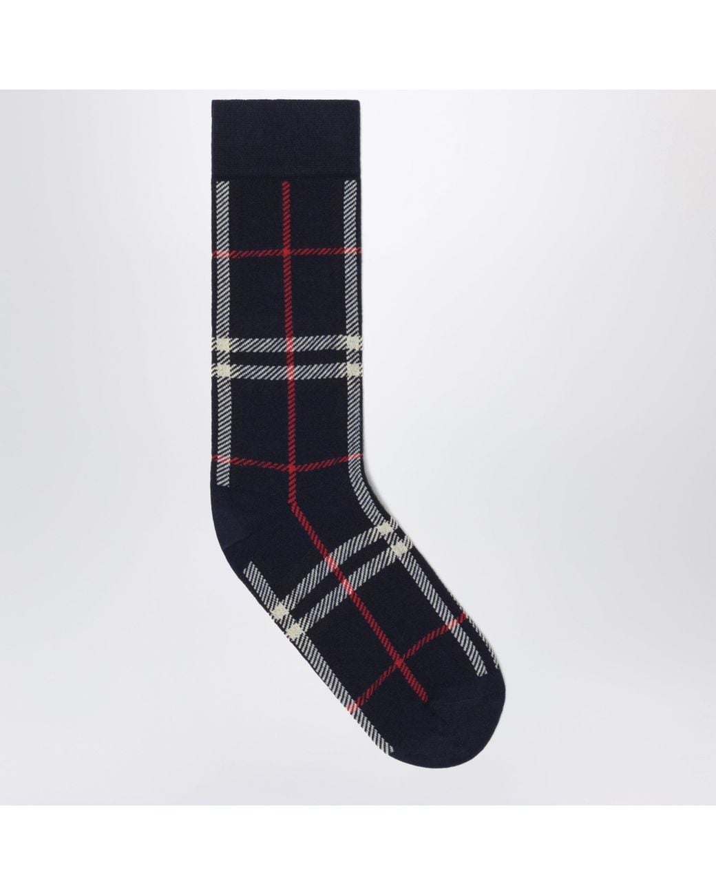 Burberry Blue Check-Pattern Socks