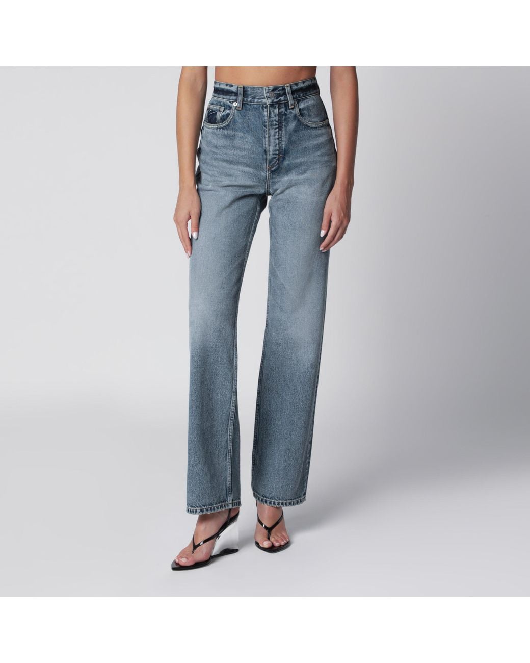 Alaïa Blue Straight-Leg Denim Jeans