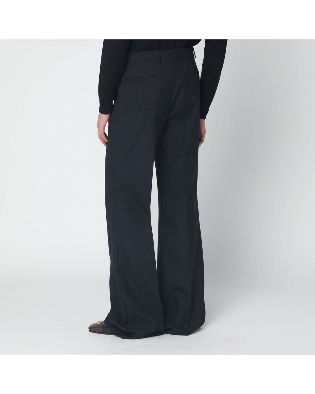 Valentino Black Wool-Blend Trousers for men
