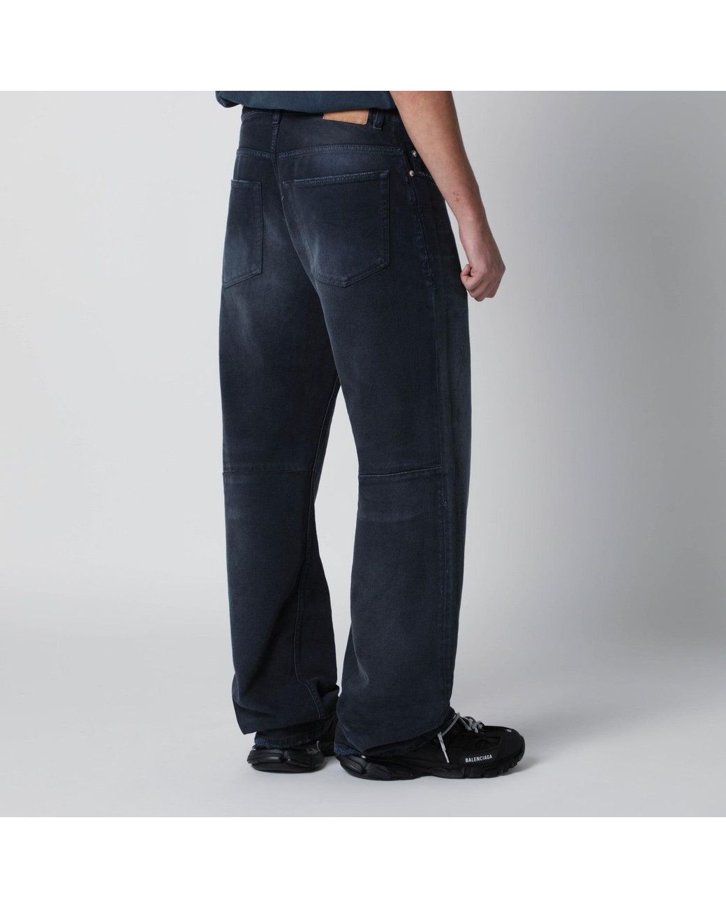 Balenciaga Blue Wide-Leg Washed-Effect Jeans for men