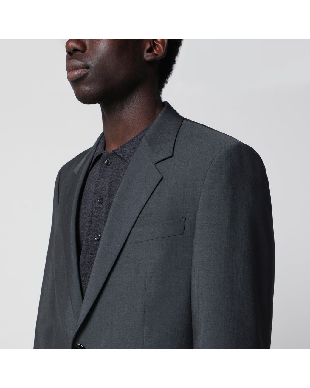 Valentino Black Single-Breasted Wool And Mohair Jacket for men