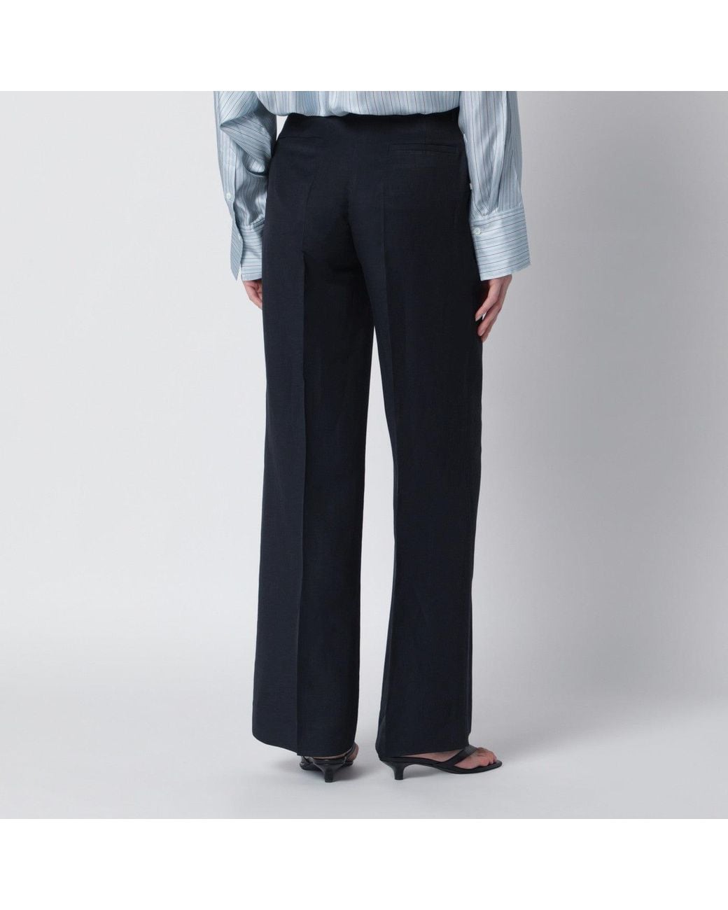 P.A.R.O.S.H. Blue Viscose Trousers