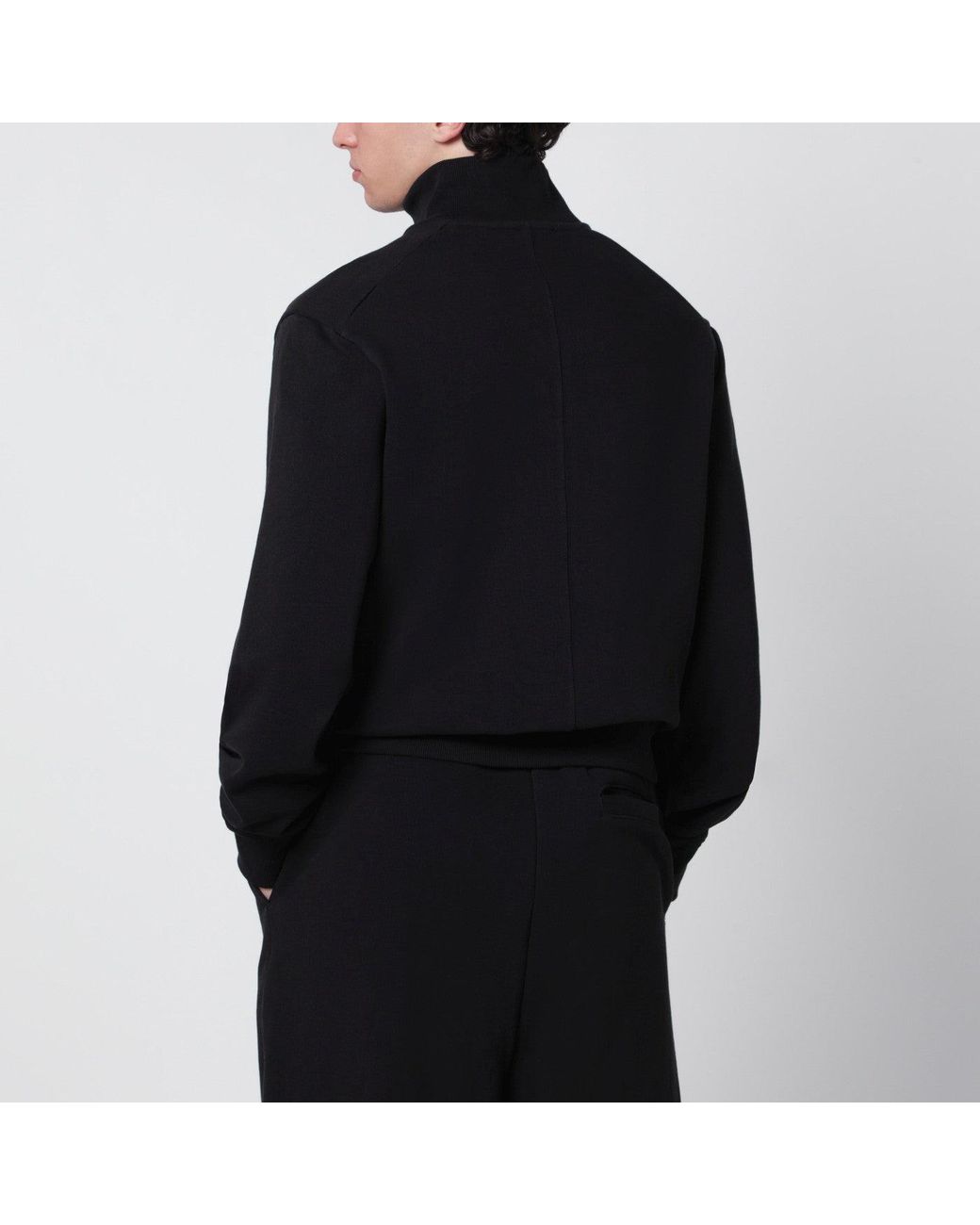 Entire studios Black Cotton Buttoned Sweater for men