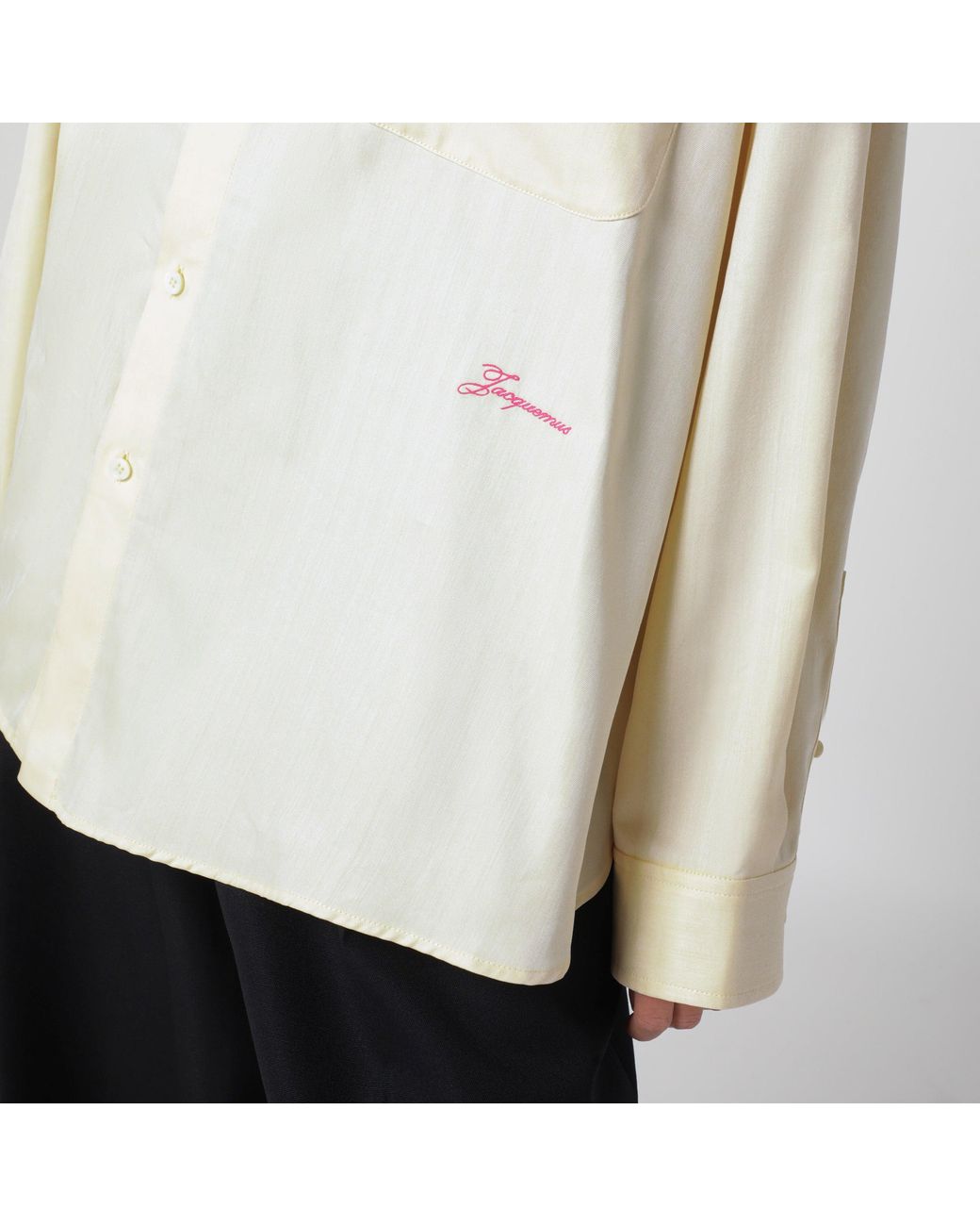 Jacquemus White Light Asymmetric Cotton Shirt