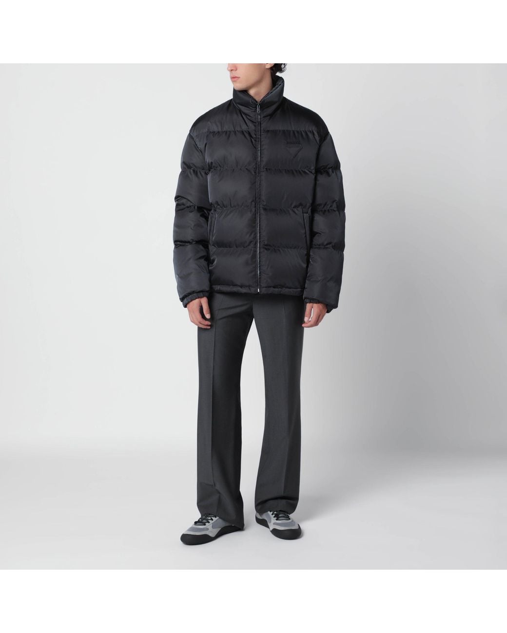 Prada Black Smoke Re-Nylon Down Jacket for men
