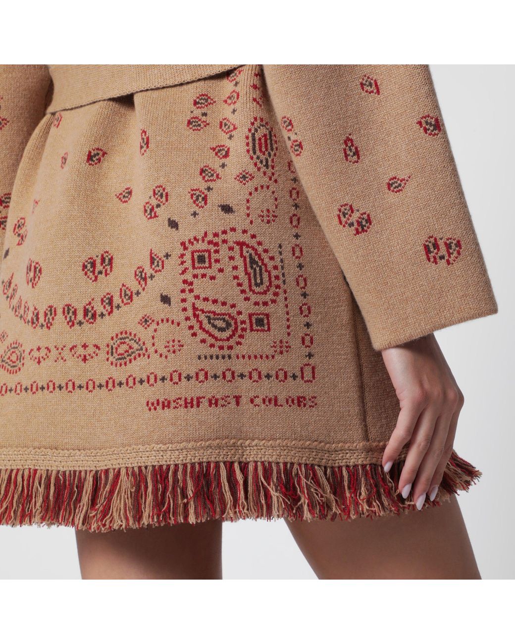 Alanui Brown Bandana Jacquard Cardigan