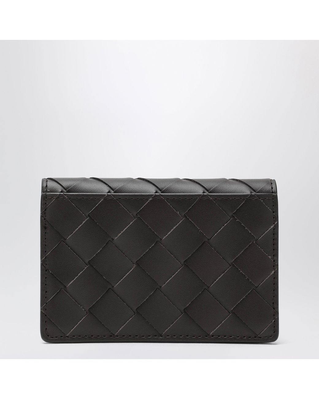 Bottega Veneta Black Intrecciato Business Card Holder for men