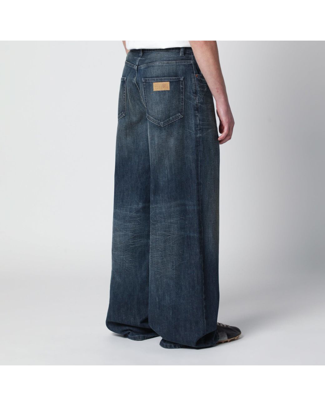 MM6 by Maison Margiela Blue Wide Washed Denim Jeans for men