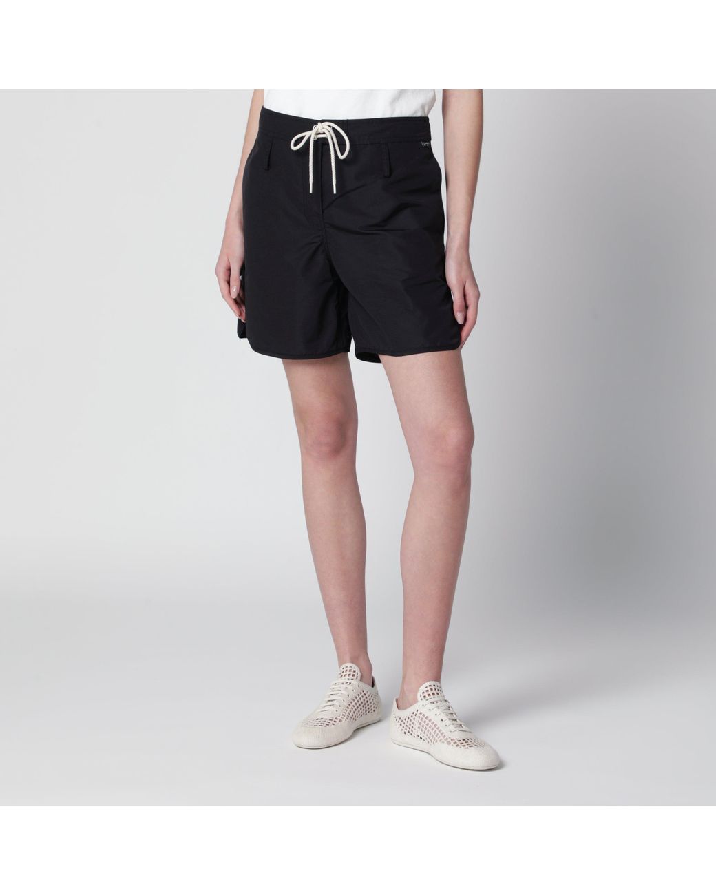 Prada Black Re-Nylon Shorts With Drawstring