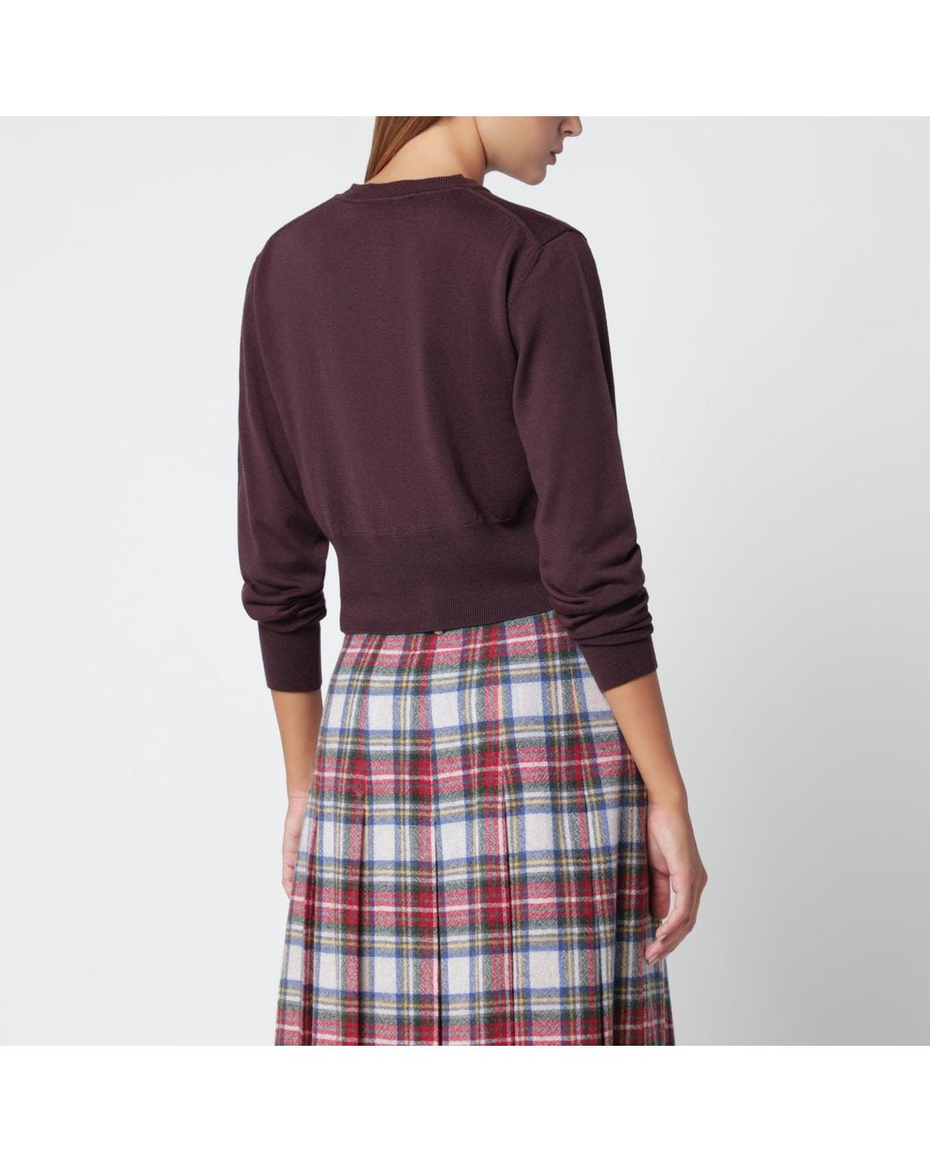 Vivienne Westwood Red Dark Cropped Bea Cardigan