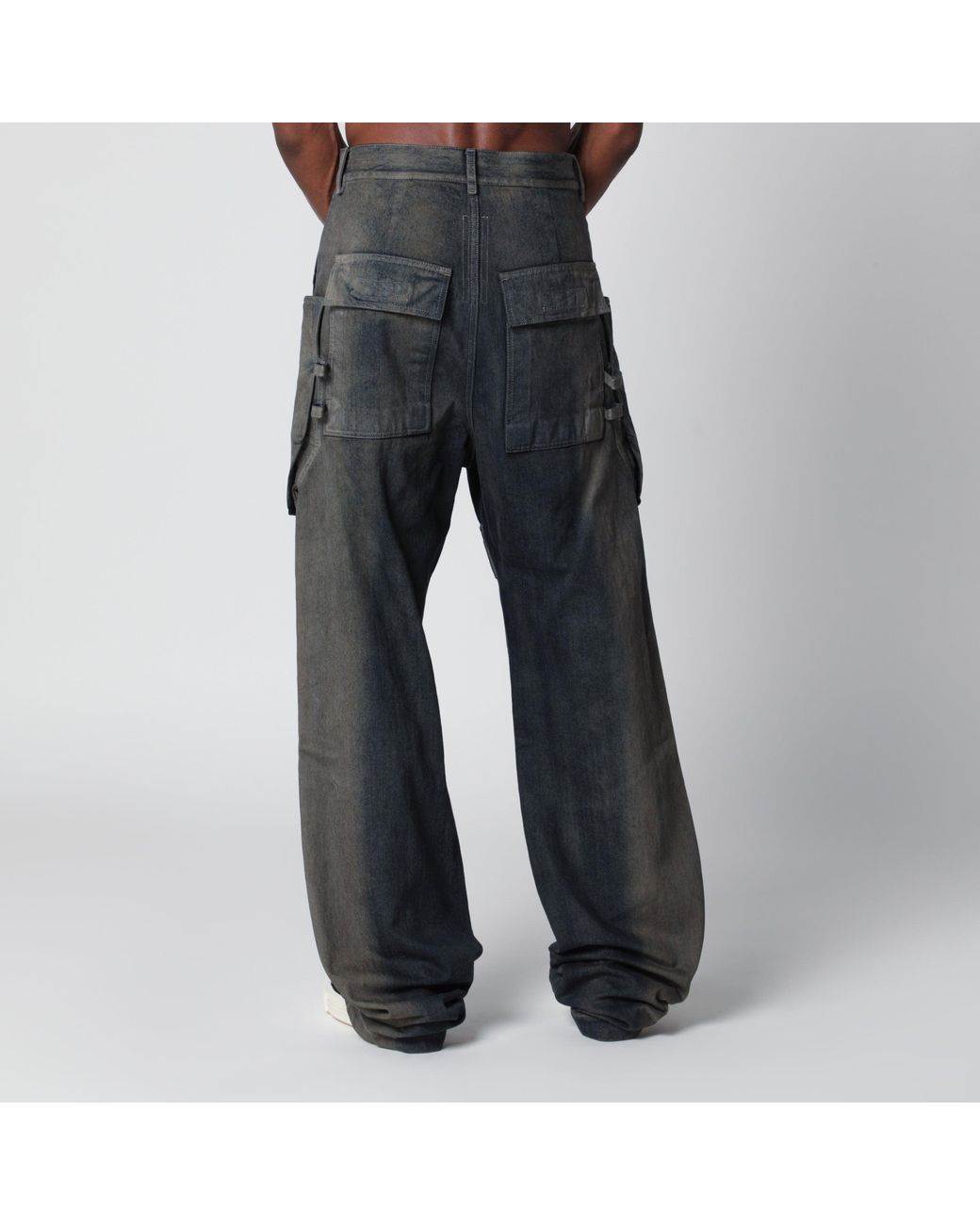 Rick Owens Black Stefan Cargo Straight-Leg Denim Jeans With Pockets for men