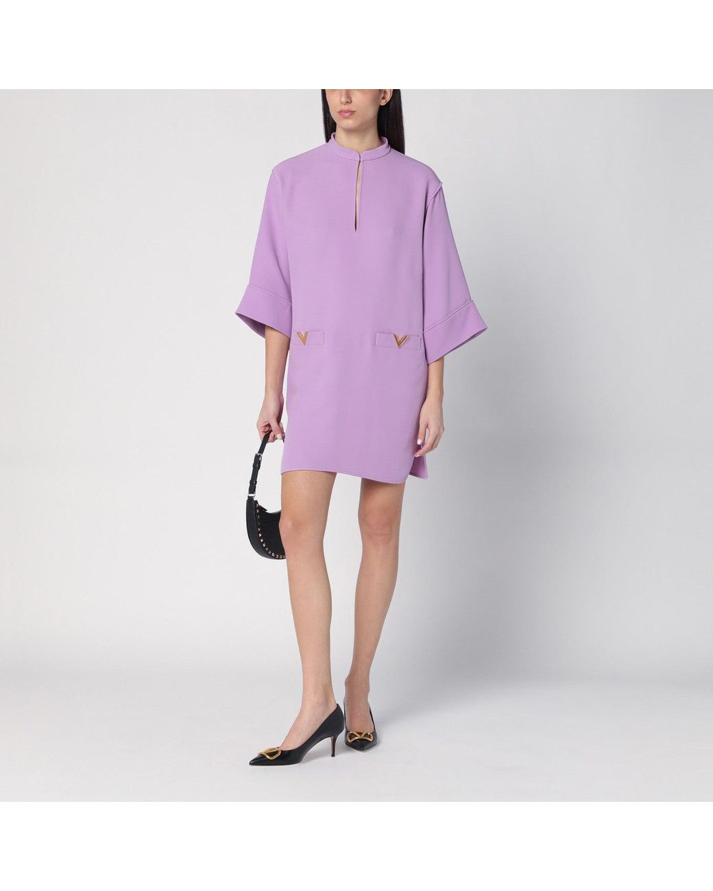 Valentino Purple Lilac Silk Mini Dress