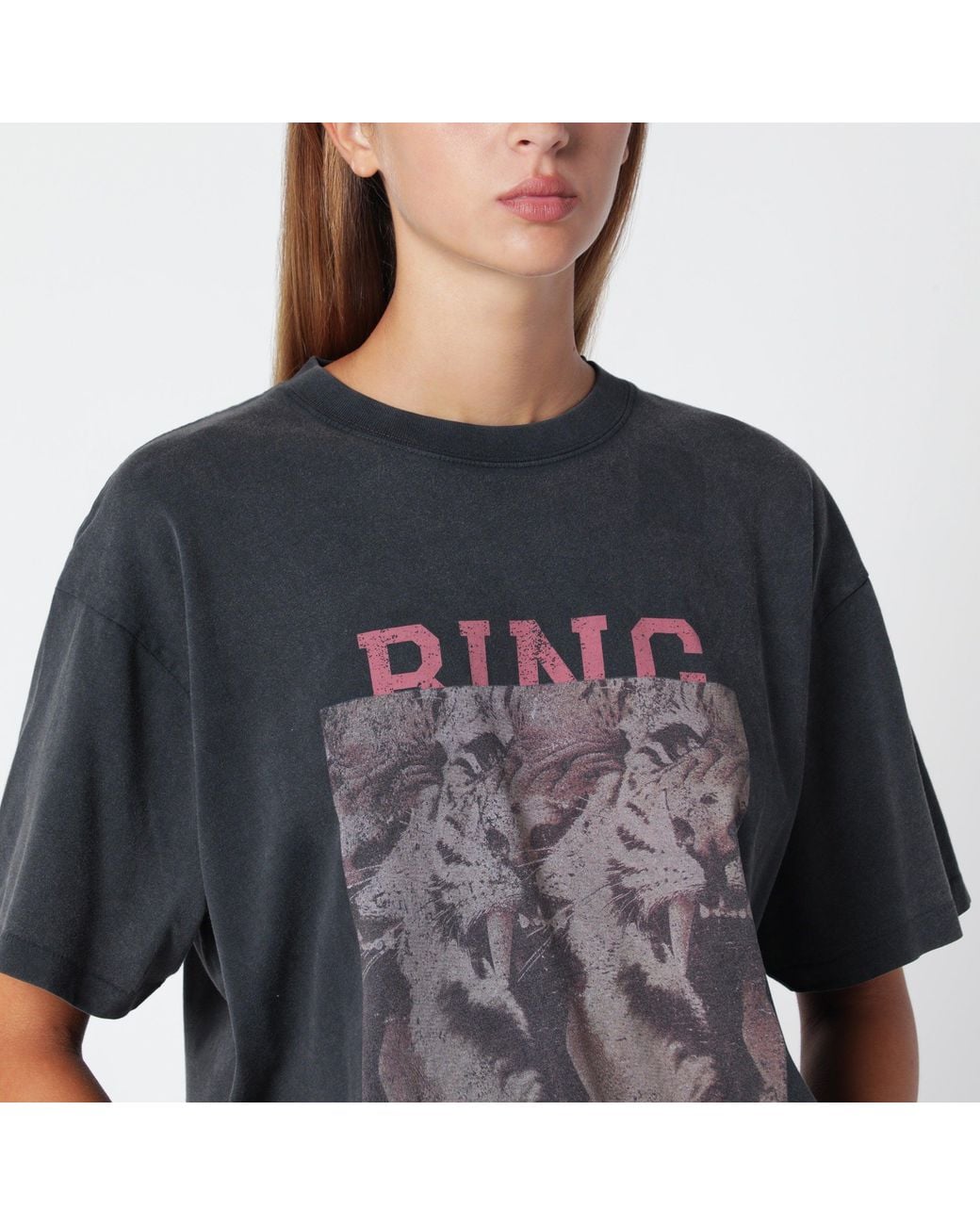 Anine Bing Black Washed Cade Cotton Tshirt