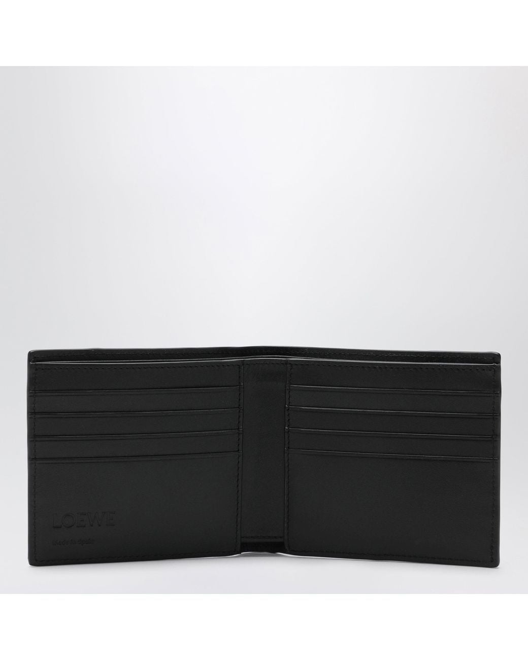 Loewe Black Grained Leather Puzzle Bifold Wallet for men