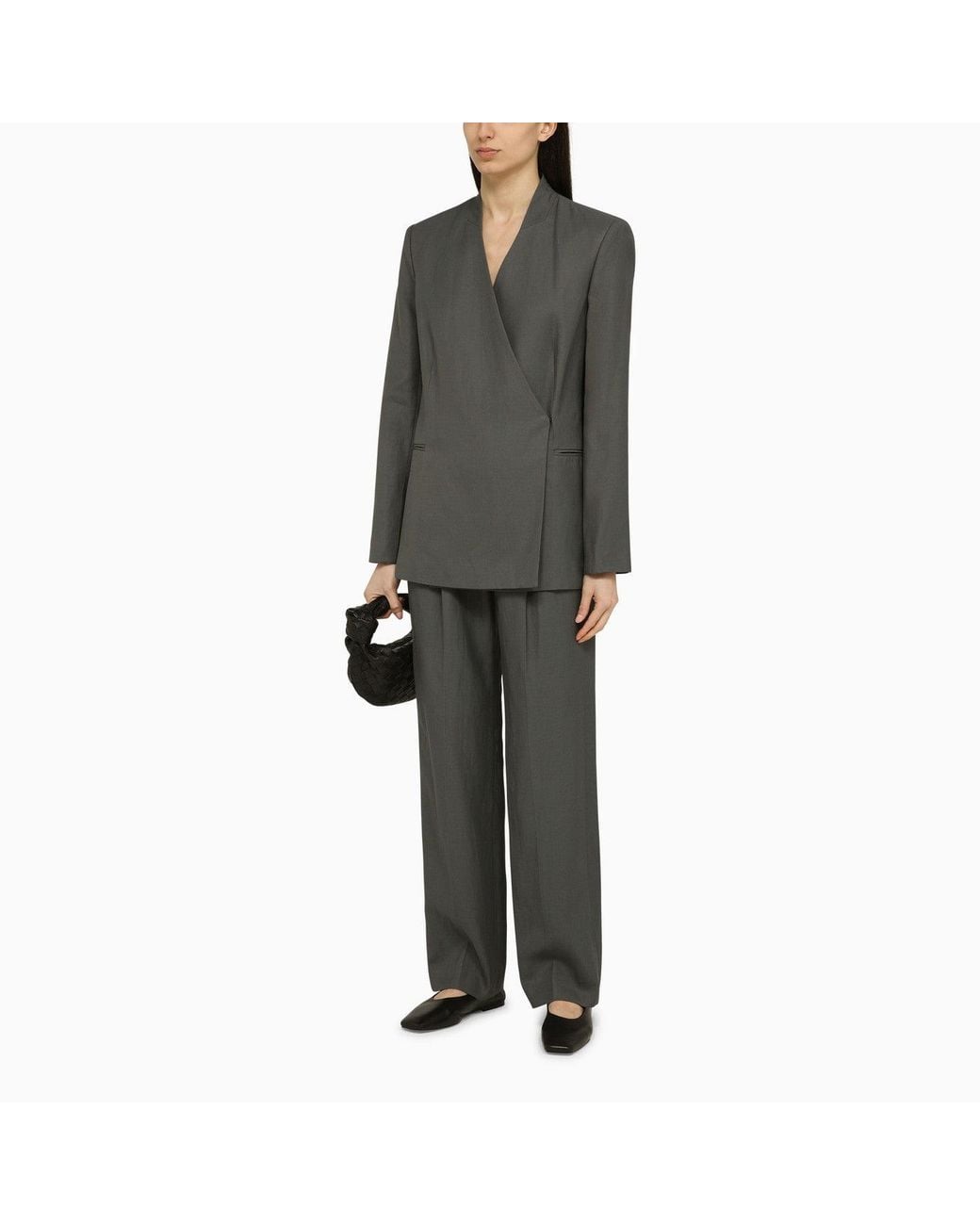 Loulou de Saison Gray Sandyato Single-Breasted Blazer