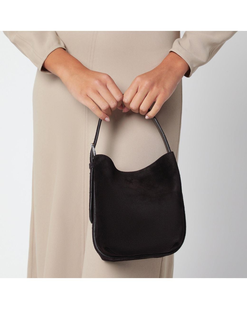 Totême  Black Small Espresso Suede Tote Bag