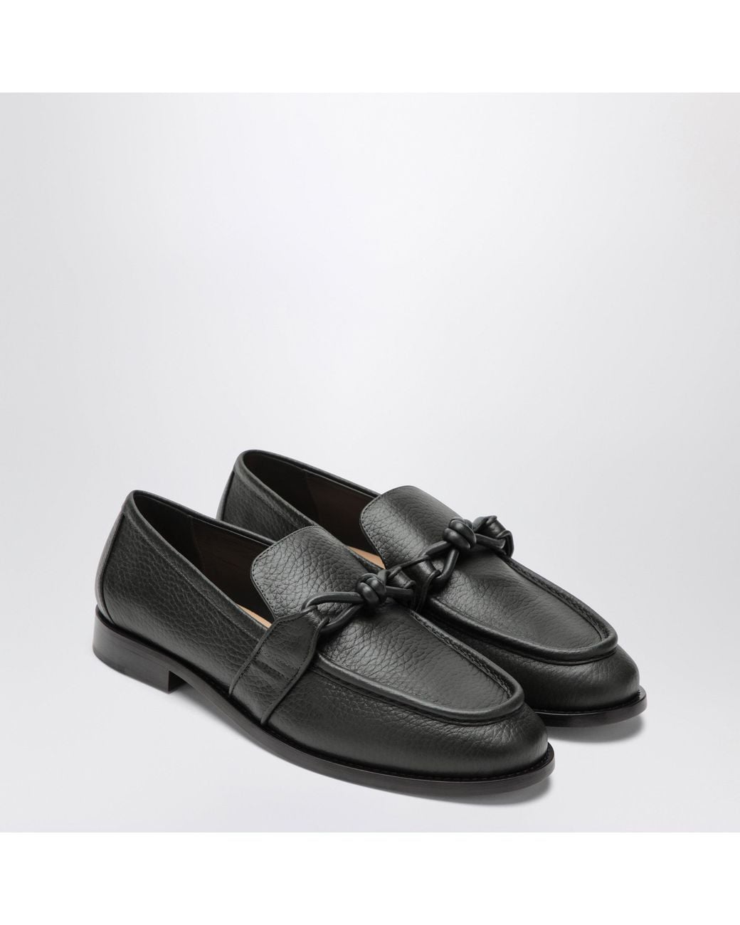 Bottega Veneta Black Astaire Loafers Dark With Knot Detail for men