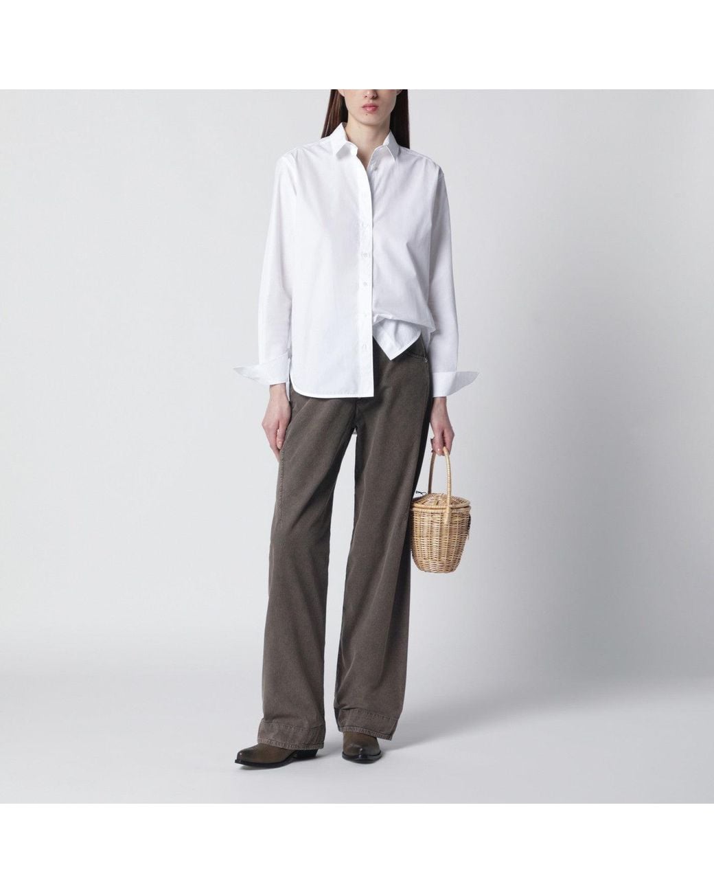 Jean Ample Vert Délavé 6397 en coloris Gray