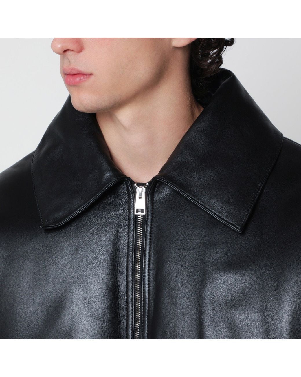 AMI Black Padded Lambskin Jacket for men