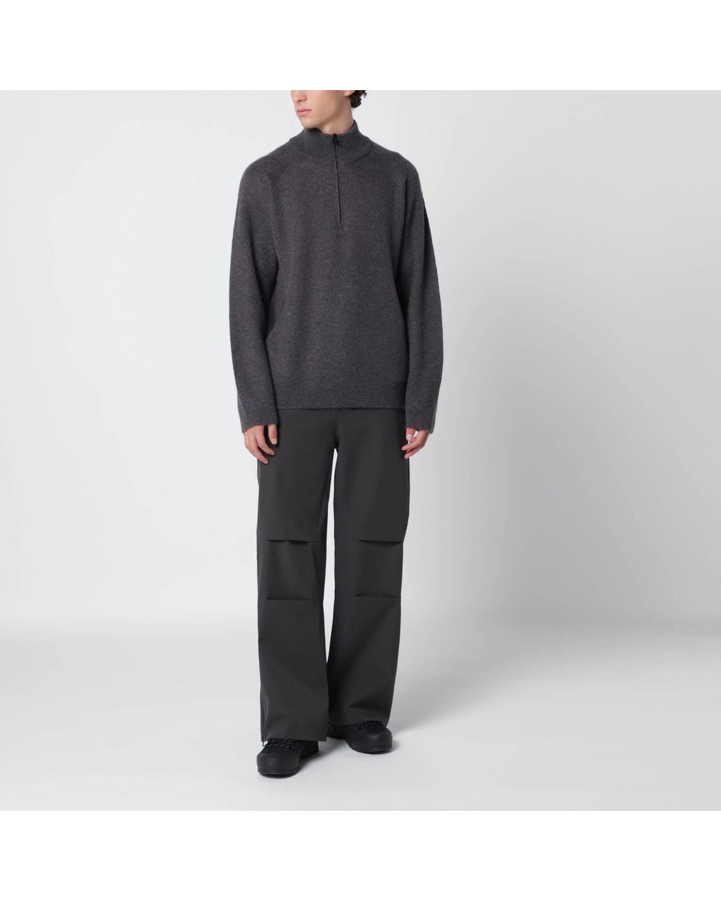 Hiking Patrol Gray Slate Half-Zip Sweater for men