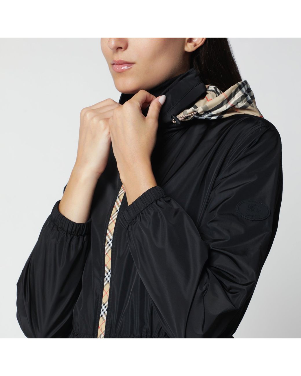 Burberry Black Nylon Zip-Up Jacket