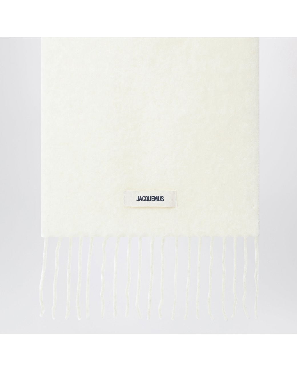 Jacquemus White Ivory Mohair And Alpaca Carro Scarf
