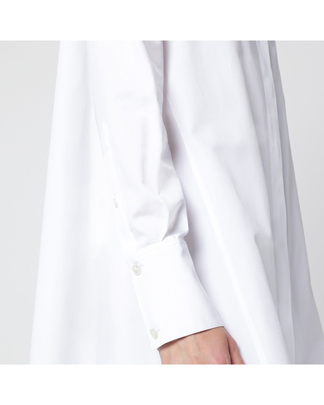 Alaïa White Cotton Poplin Shirt Dress