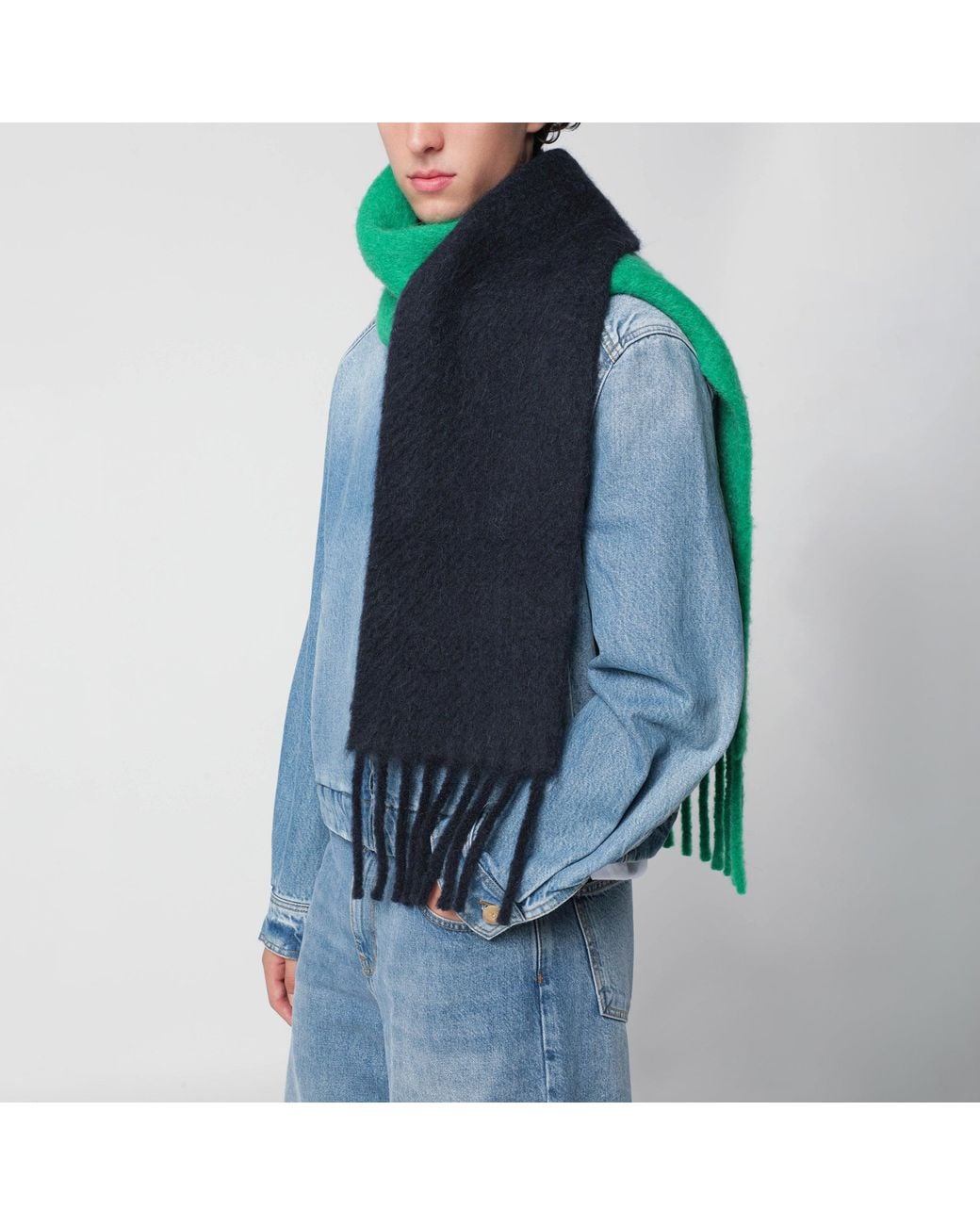 Loewe Green Two-Tone Scarf for men