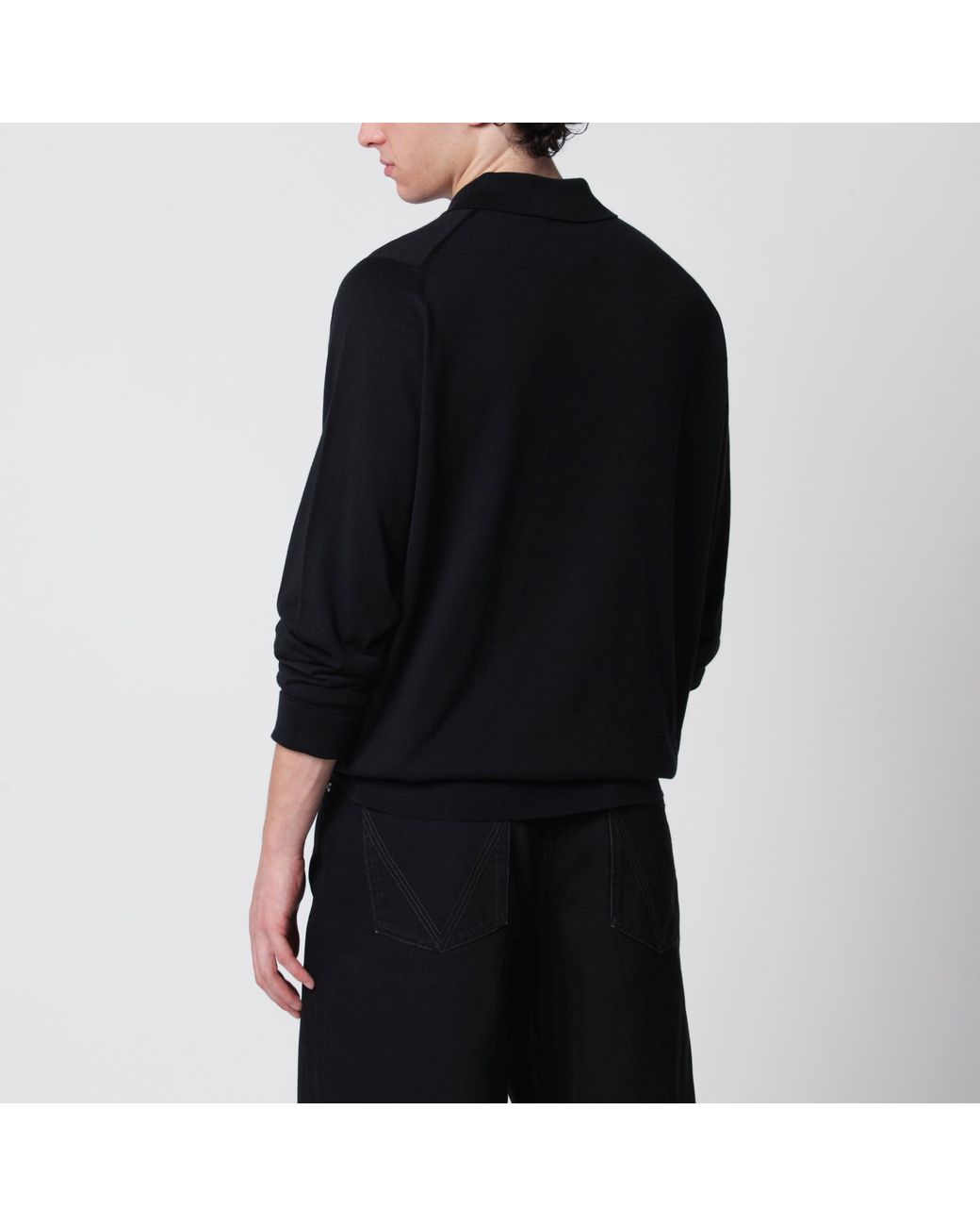 John Smedley Black Finchley Polo for men