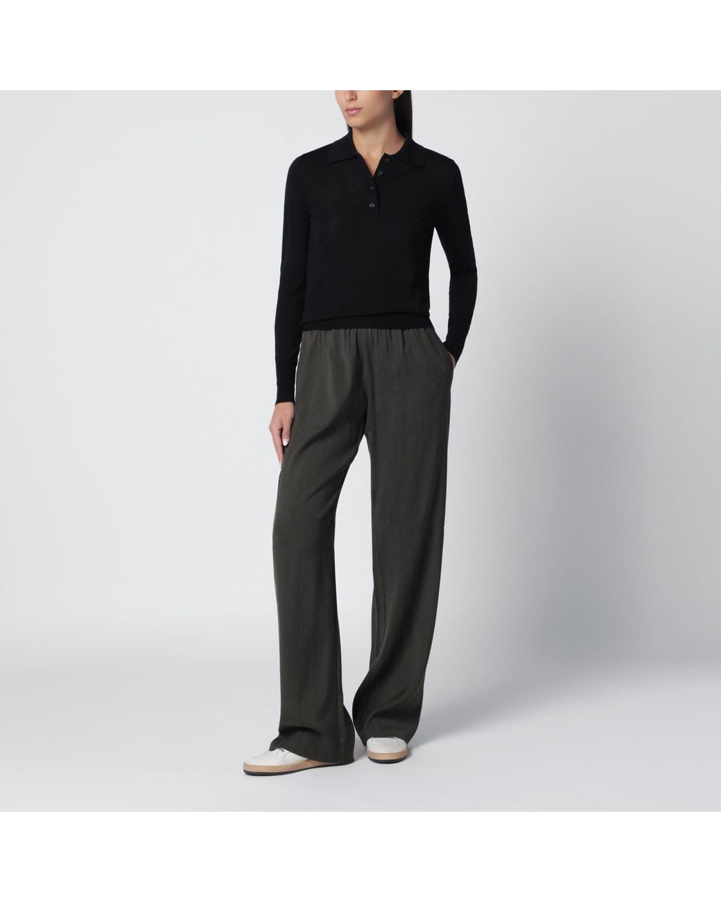 Golden Goose Deluxe Brand Black Dark Wool-Blend Trousers