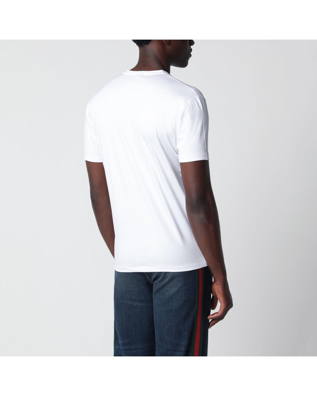 Gucci White Stretch Modal T-Shirt for men