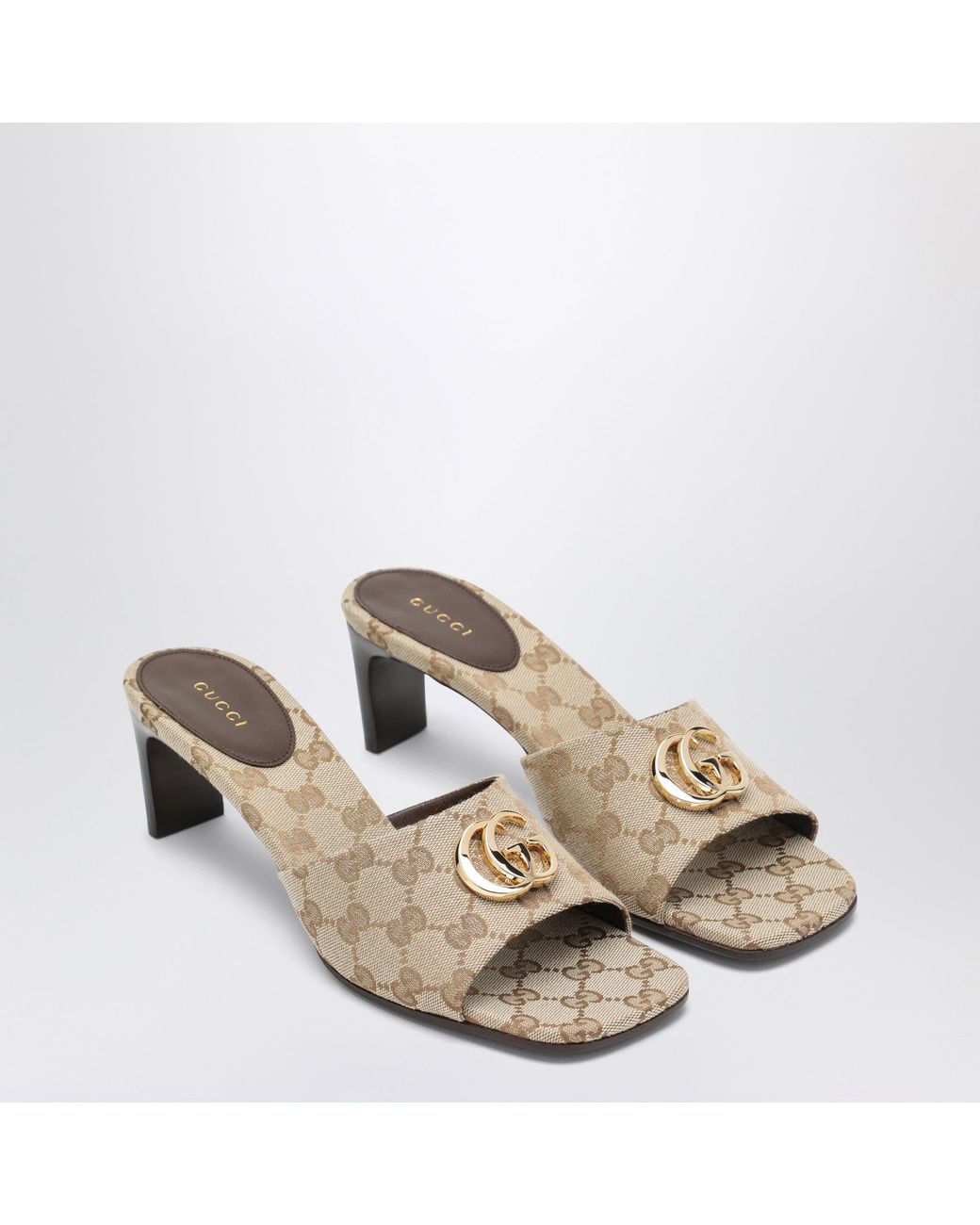 Gucci Brown Double G Slider Sandals